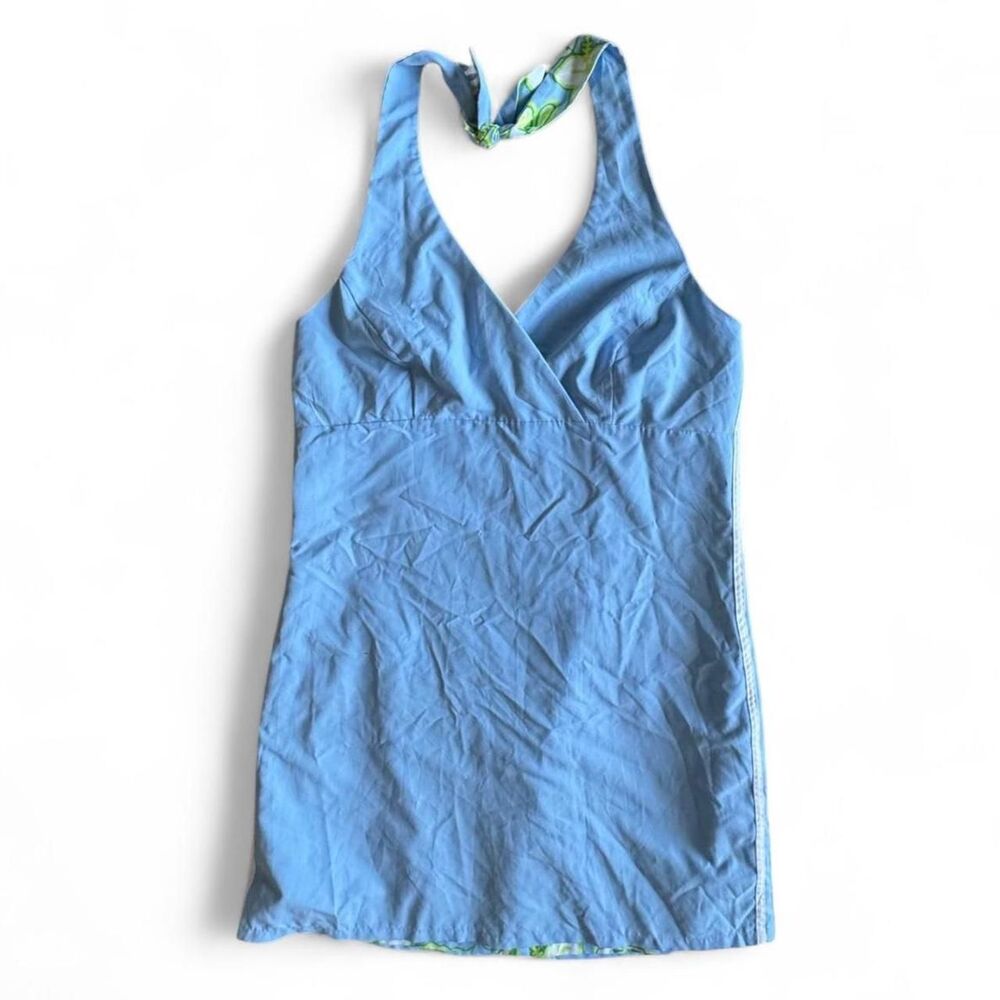Women's Blue and Green Casual-dresses